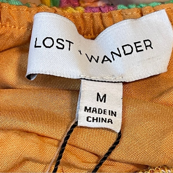 LOST + WANDER Eternal Lights Floral Minidress - Peach Multi - Size M - Picture 7 of 8